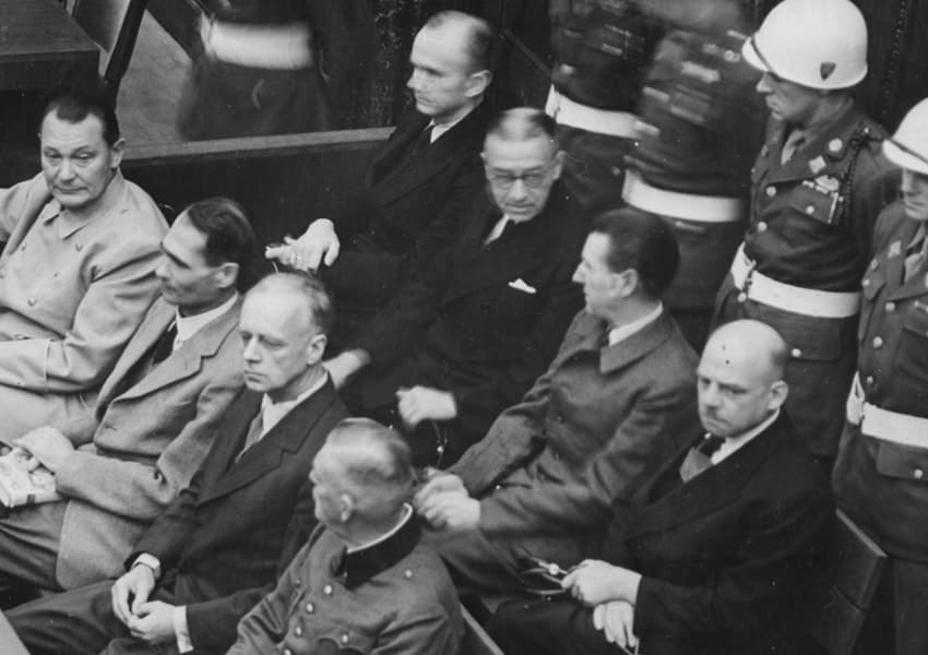 Nuremberg Trials defendants in their dock