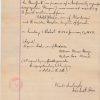 Handwritten English translation of a Jewish marriage contract, written on lined paper with red margin line, stamped by the Bureau of Pensions March 1907.
