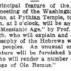 Newspaper clipping describing a lecture being given by Charles Newburgh, Jewish American Civil War veteran.