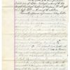 Affidavit handwritten on lined paper with red margin line.