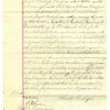 Affidavit handwritten on lined paper with red margin line.